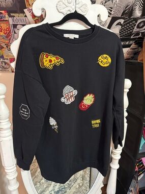 Forever 21 Black Ribbed Crewneck Top